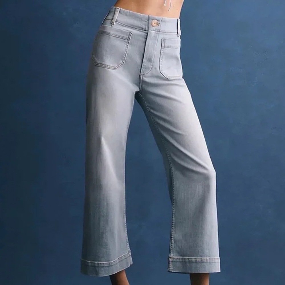 The Colette Crop High-Rise Wide-Leg Jeans by Maeve (Anthropologie)